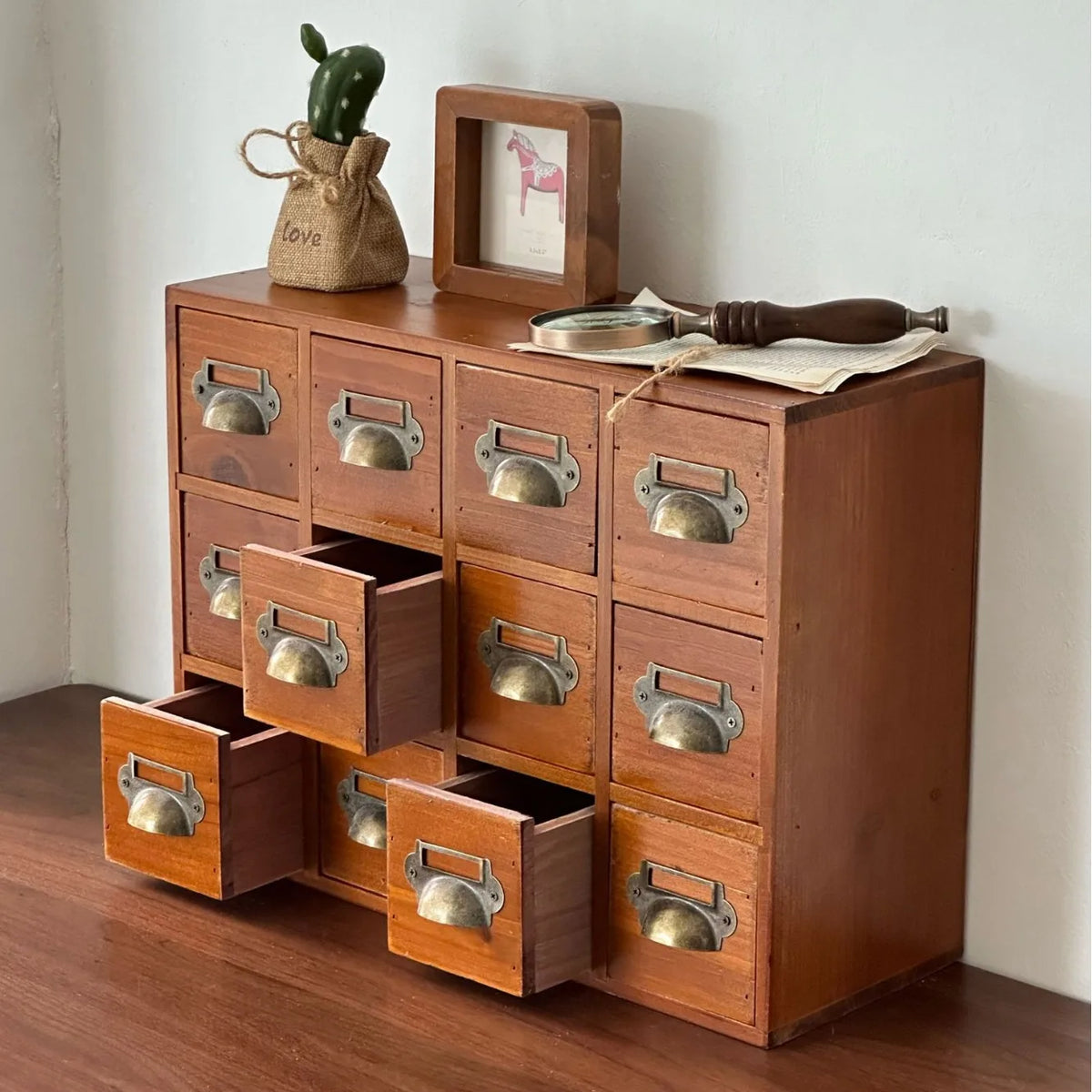 Wooden Entrance Desk Drawer Type Entry Key Storage