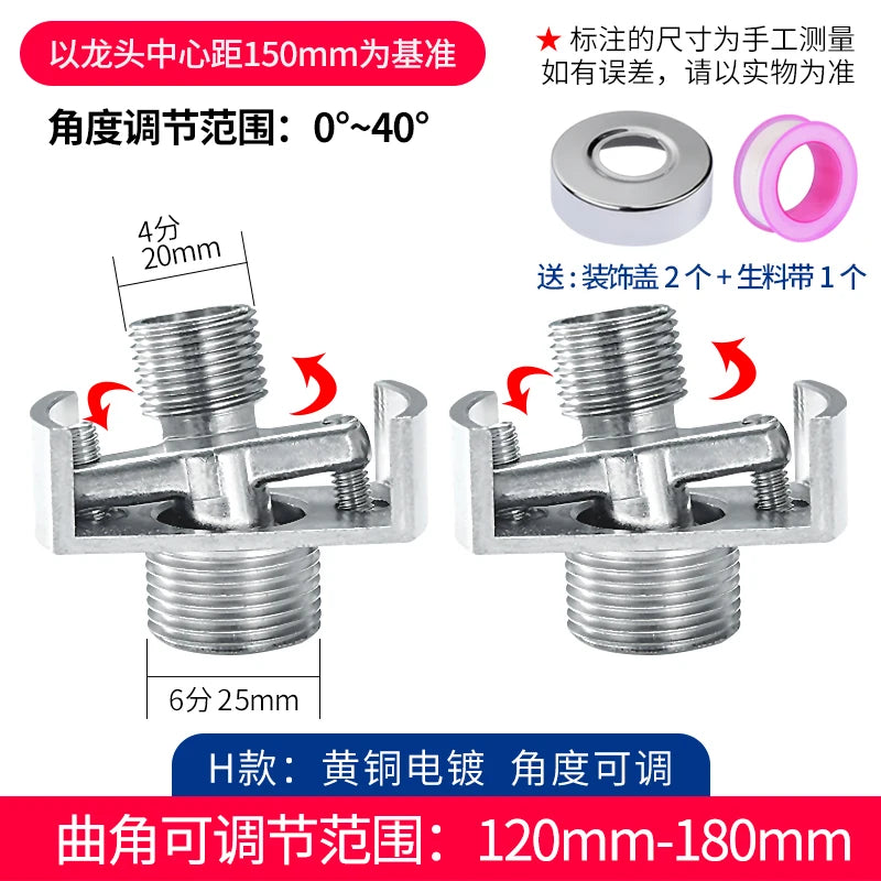 2pcs Solid Brass Wall Mounted Replacement Angle Valve