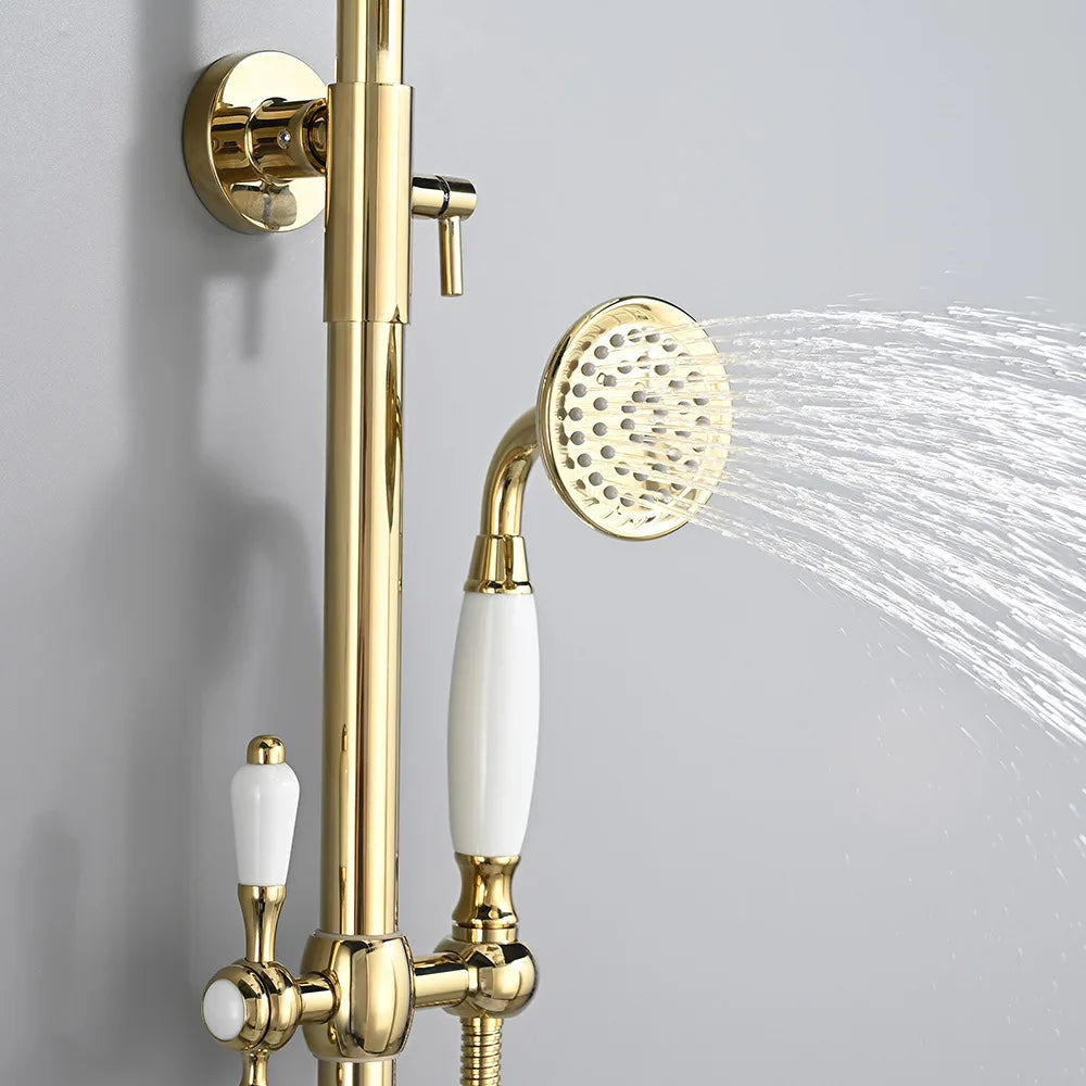 Tuqiu Bathroom Shower Faucet Brass Bathroom Rainfall Shower
