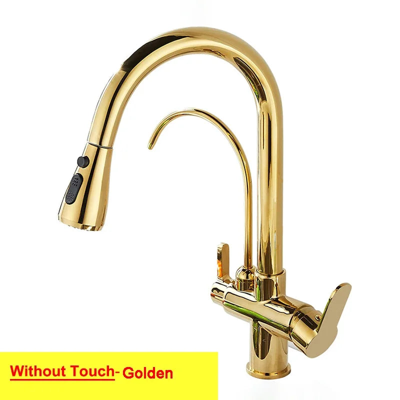 Waterfall Touch On Filter Faucets Brass Cold Pull