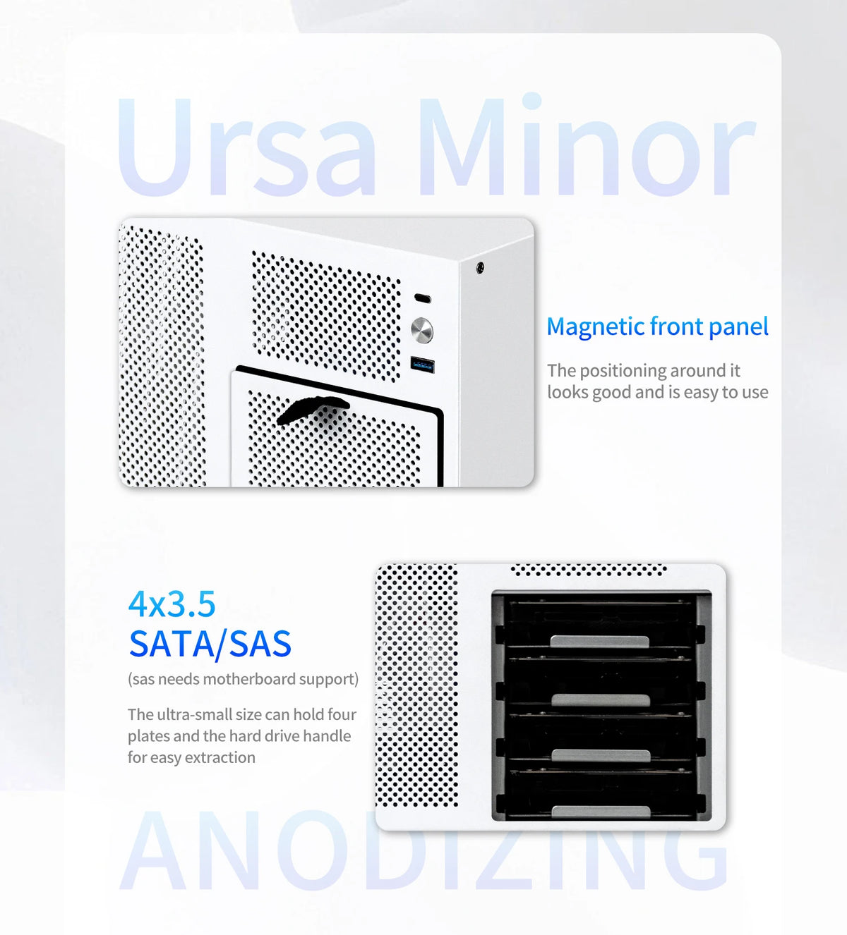 Ursa Minor 4-Bay Nas Chassis Sfx Power Supply