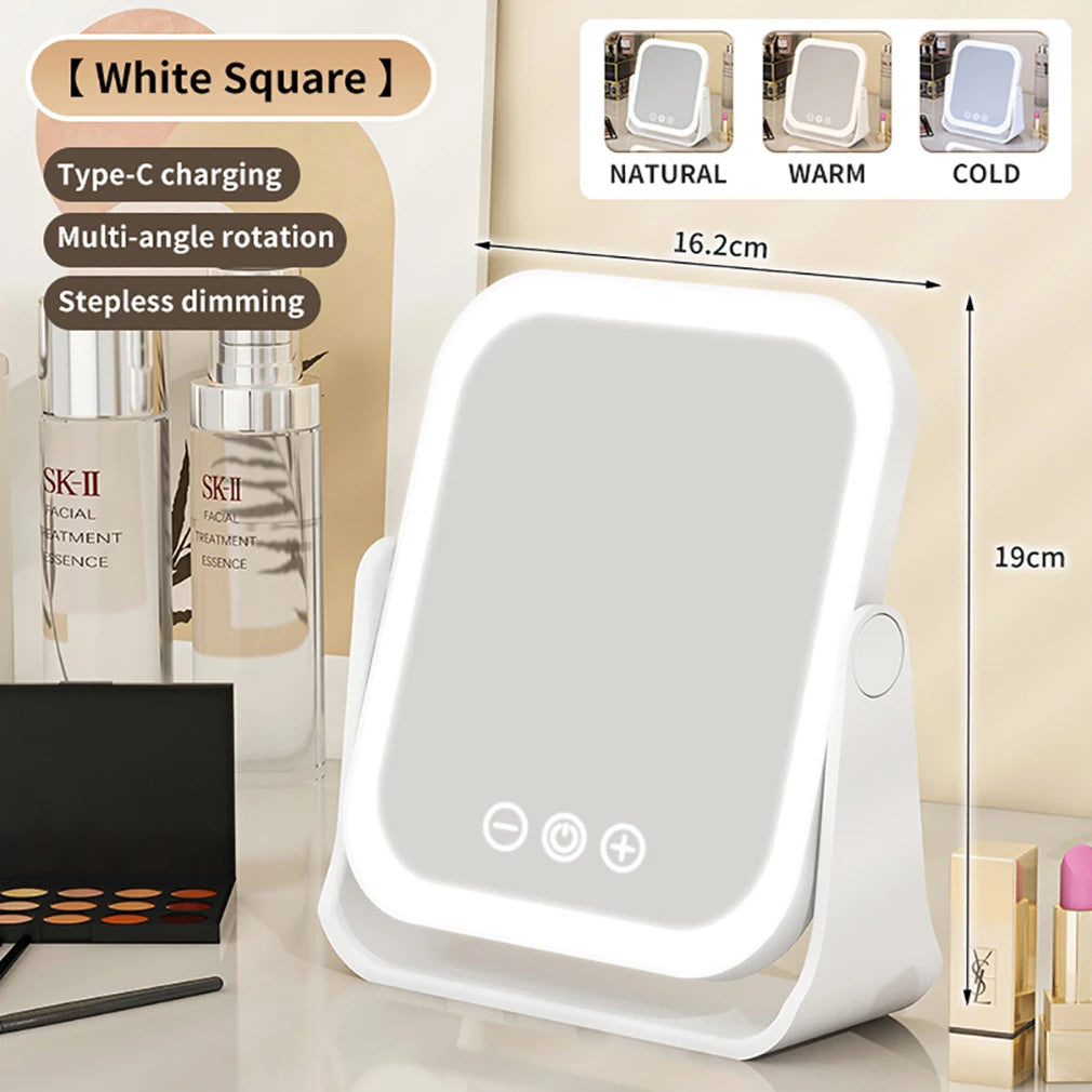 Colors Led Makeup Mirror Wireless Eversible Dimmable Touch