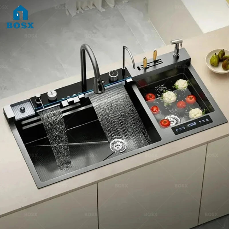 Stainless Steel 100x50cm Large Double Slot Sink Water