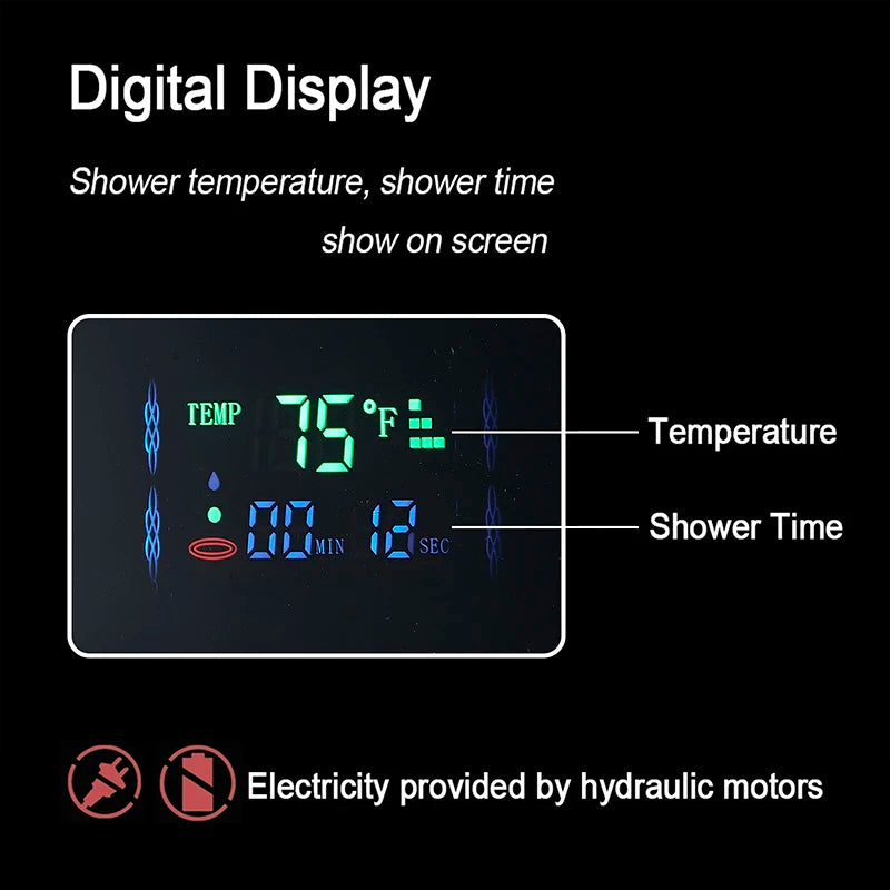 Led Shower Panel Digital Display Shower Faucet System
