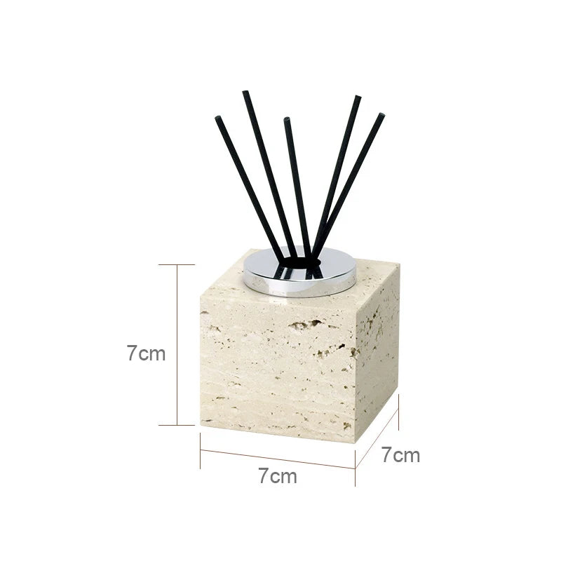 Beige Travertine Bathroom Natural Marble Soap Dispenser Reed