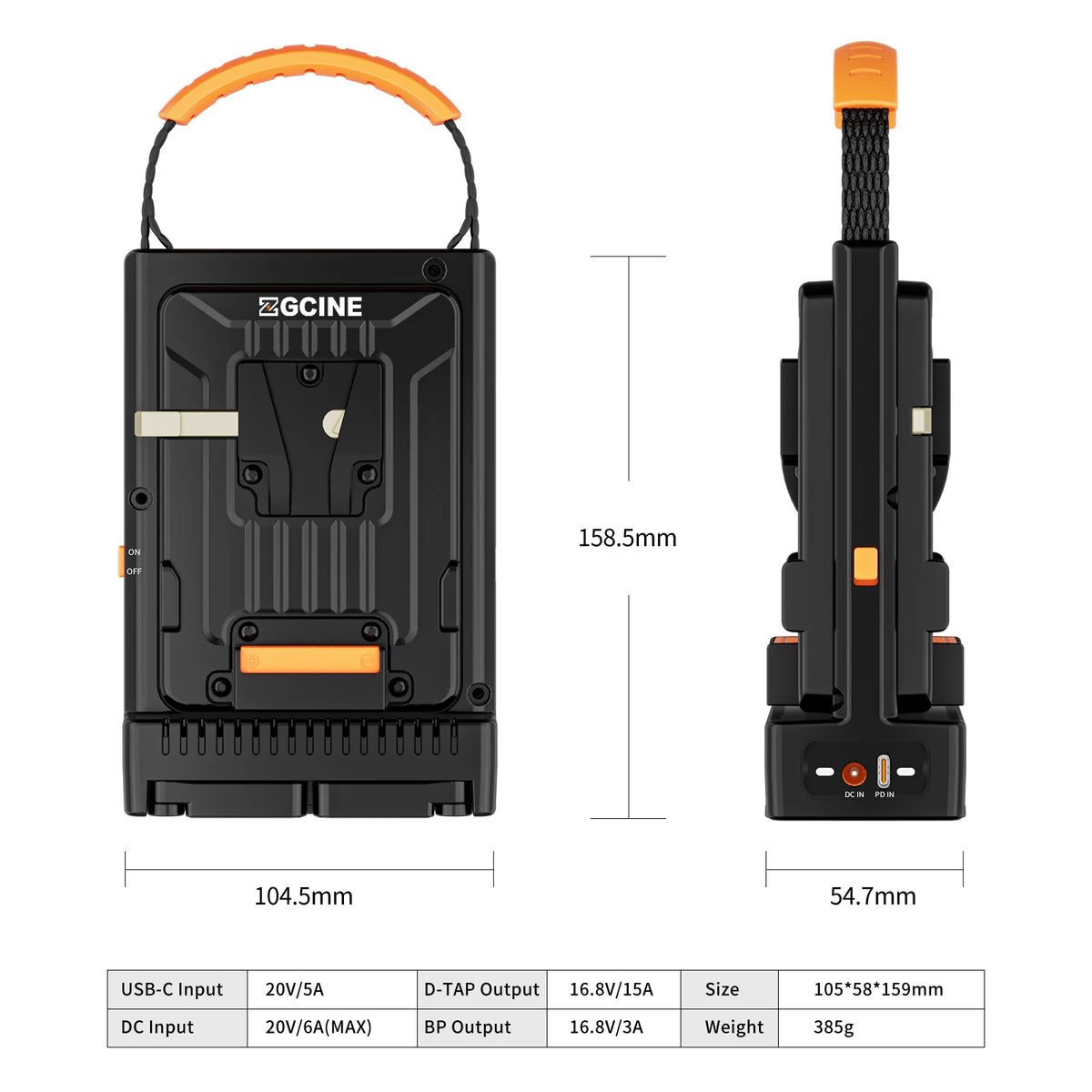 Zgcine 100w V-Lock Battery Charger V-Mount Charger Dual