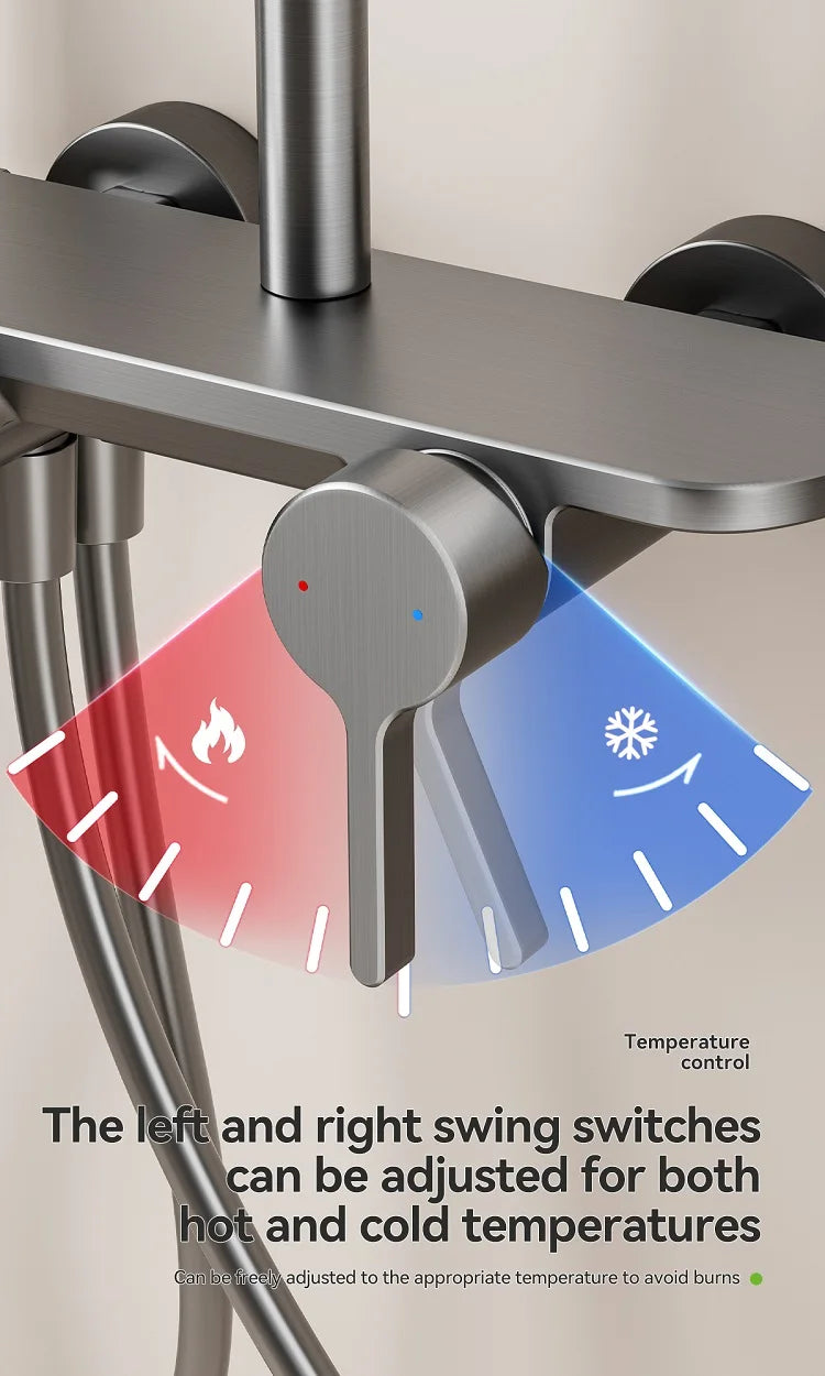Four Ways Water Outlet Shower System Rainlfall Pressurized