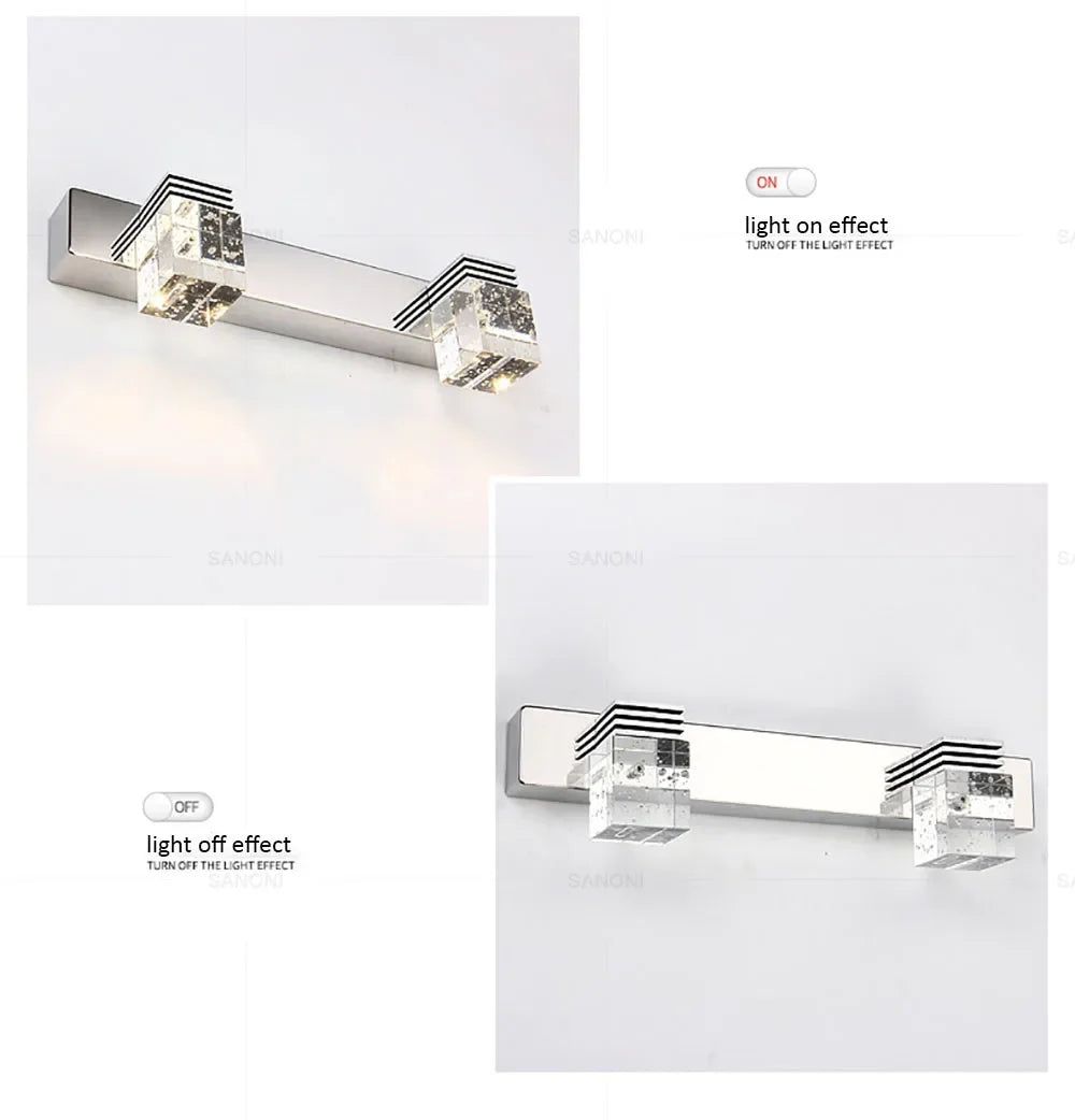 Modern Led Wall Lamp Crystal Sconce Living Dining
