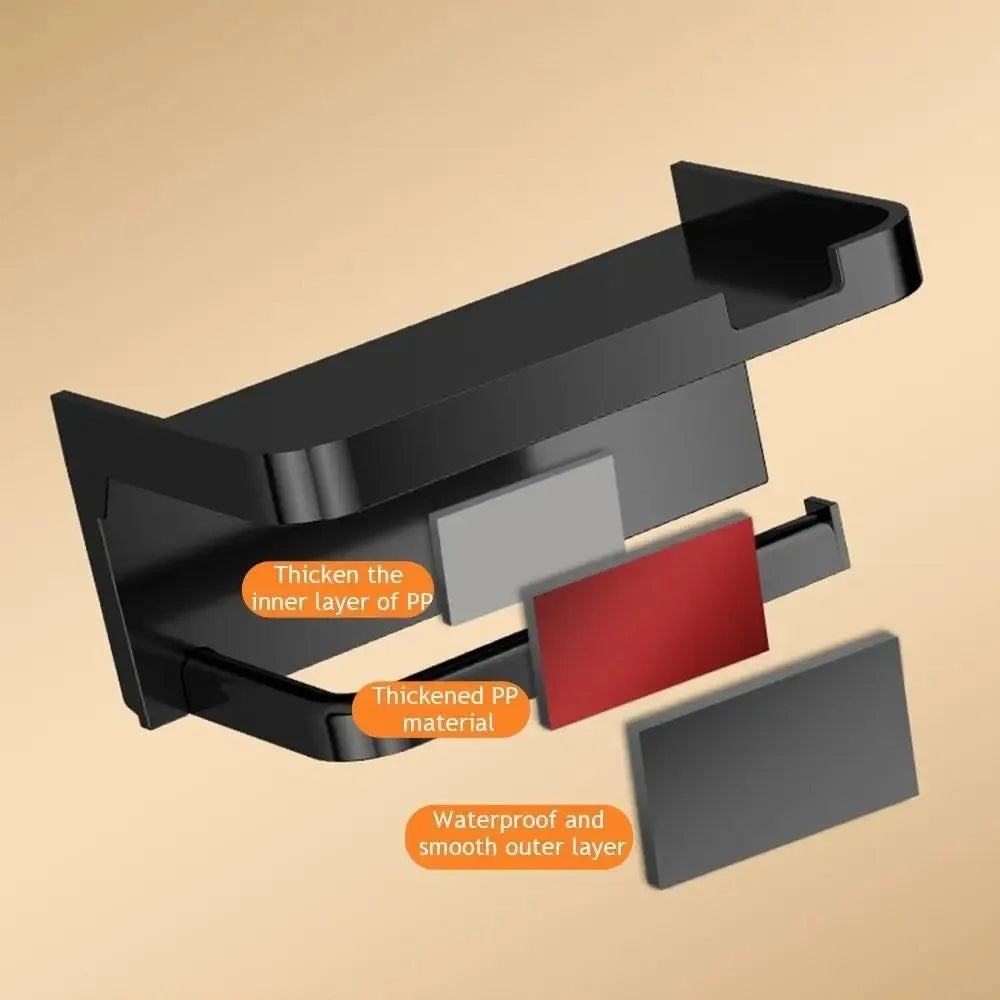 Plastic Toilet Paper Holder Wall Mounted No Drilling