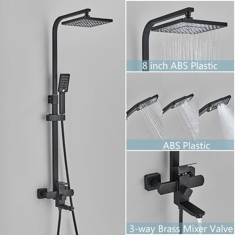 Brushed Gold Bathroom Shower Faucet Brass Bath Faucet
