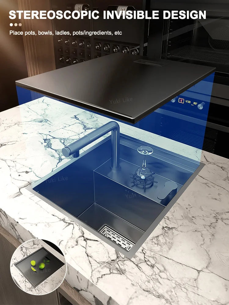 Stainless Steel Mini Hidden Sink Balcony Bar Apartment