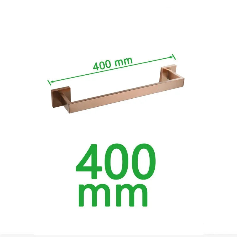 Brushed Rose Gold Towel Rack Robe Hook Bathroom