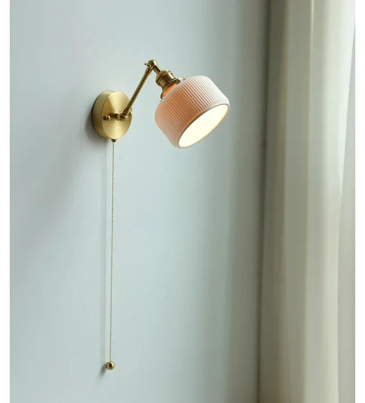Ceramic Modern Wall Lamp Beside Pull China Switch