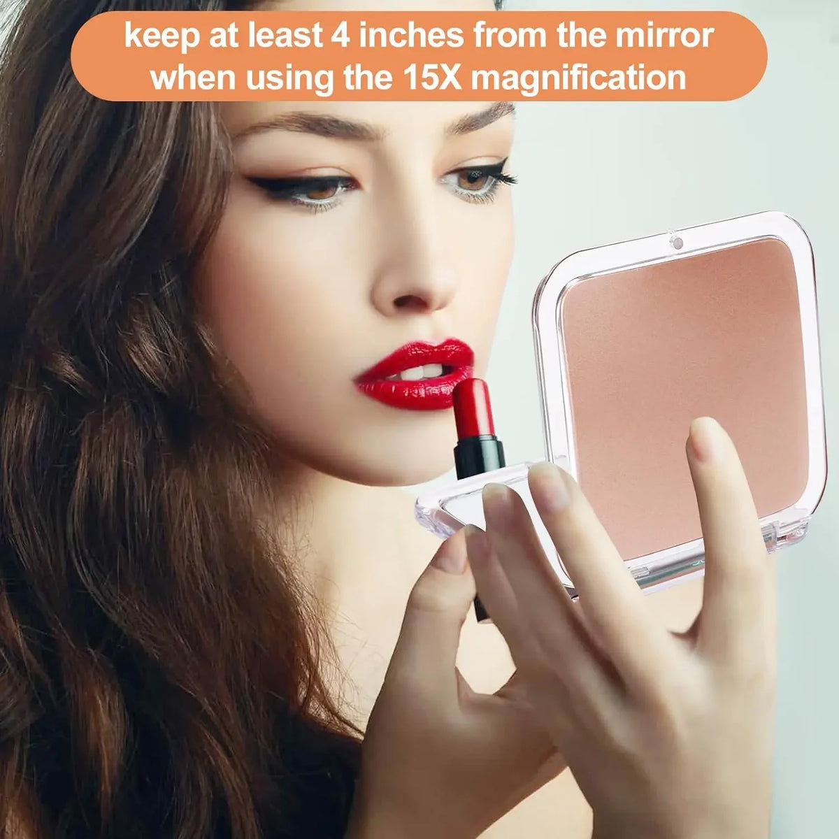 Compact 15x Magnifying Makeup Mirror Travel Small Pocket