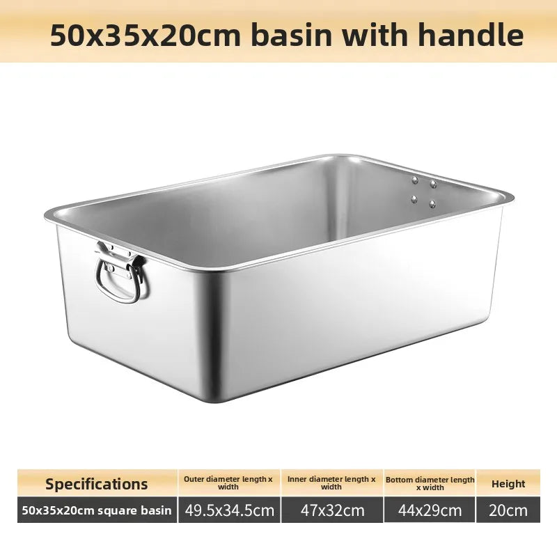 Stainless Steel 304 Deepened Square Basin Rectangular Box