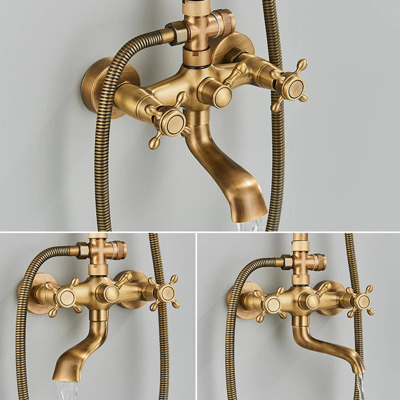 Antique Wall Hanging Shower Faucet Handle Hand Shower