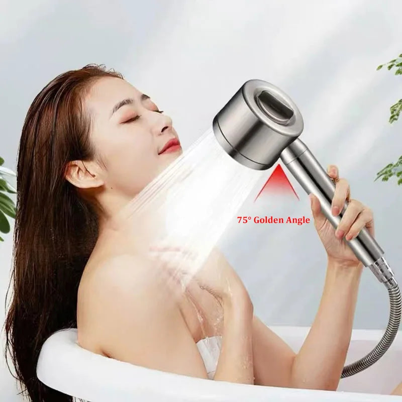 304 Stainless Steel Three-Speed Pressure-Boosting Shower Head