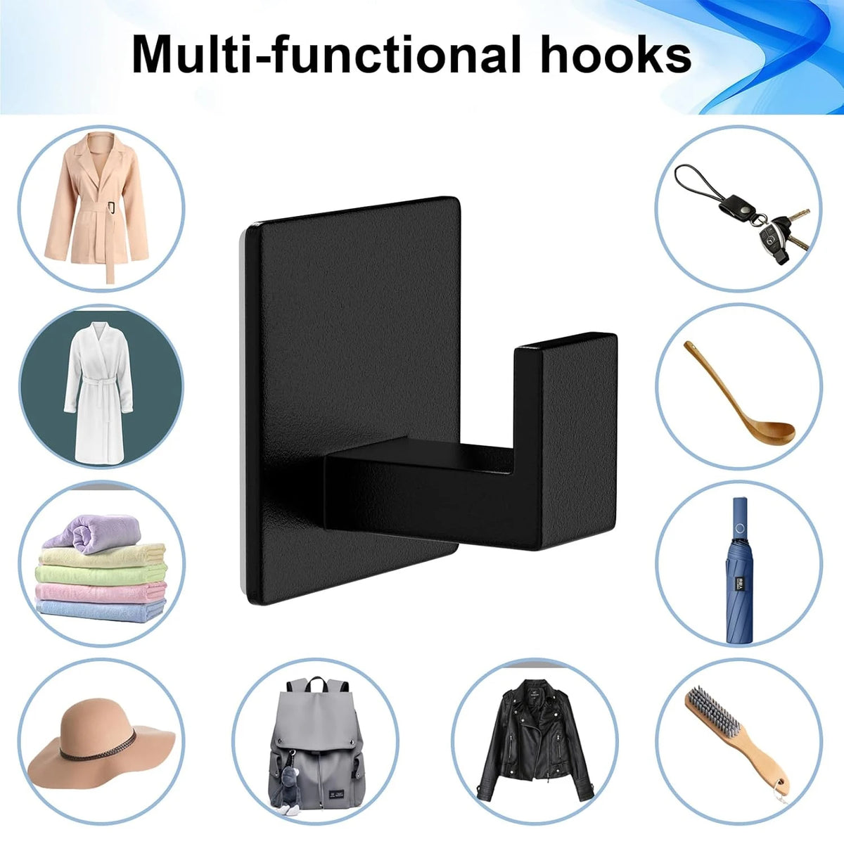 1-4pcs Strong Adhesive Wall Hook Sticker Hanging Coat