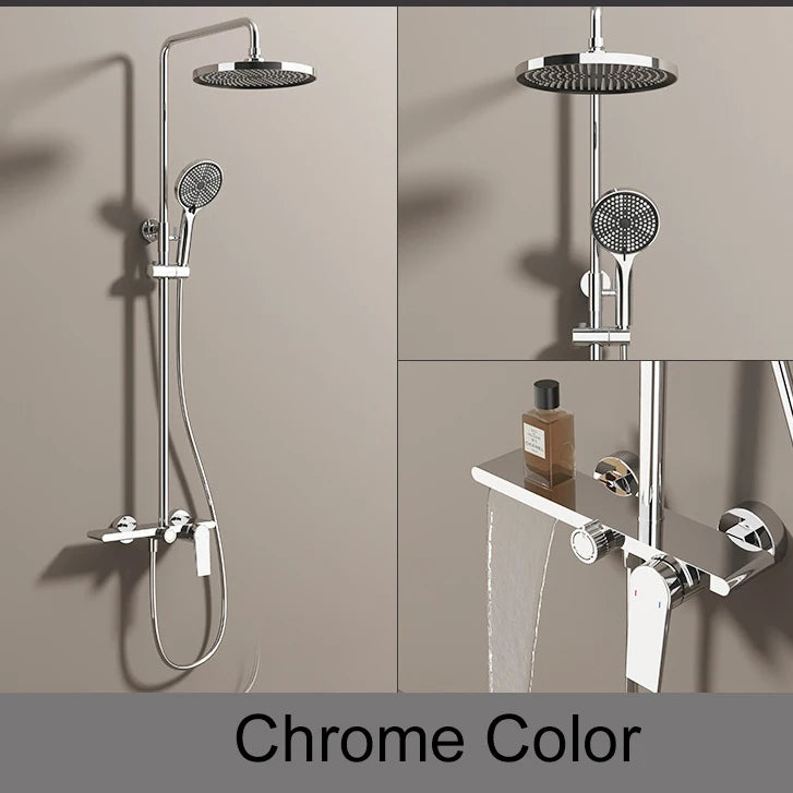 Rose Gold Bathroom Shower System 12 Inch Rain