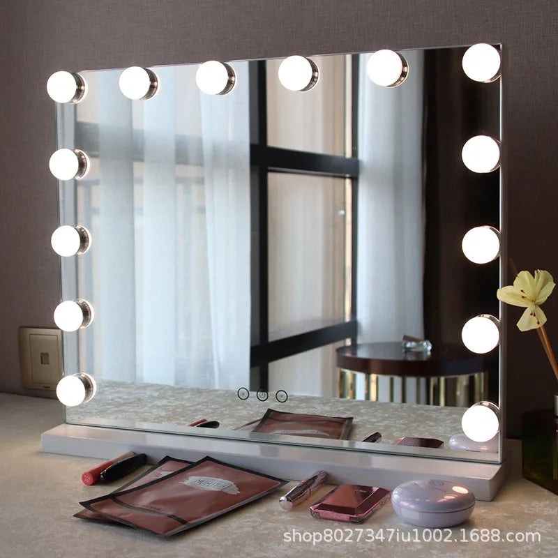 European Square Mirror Hollywood Makeup Mirror Light Bulb