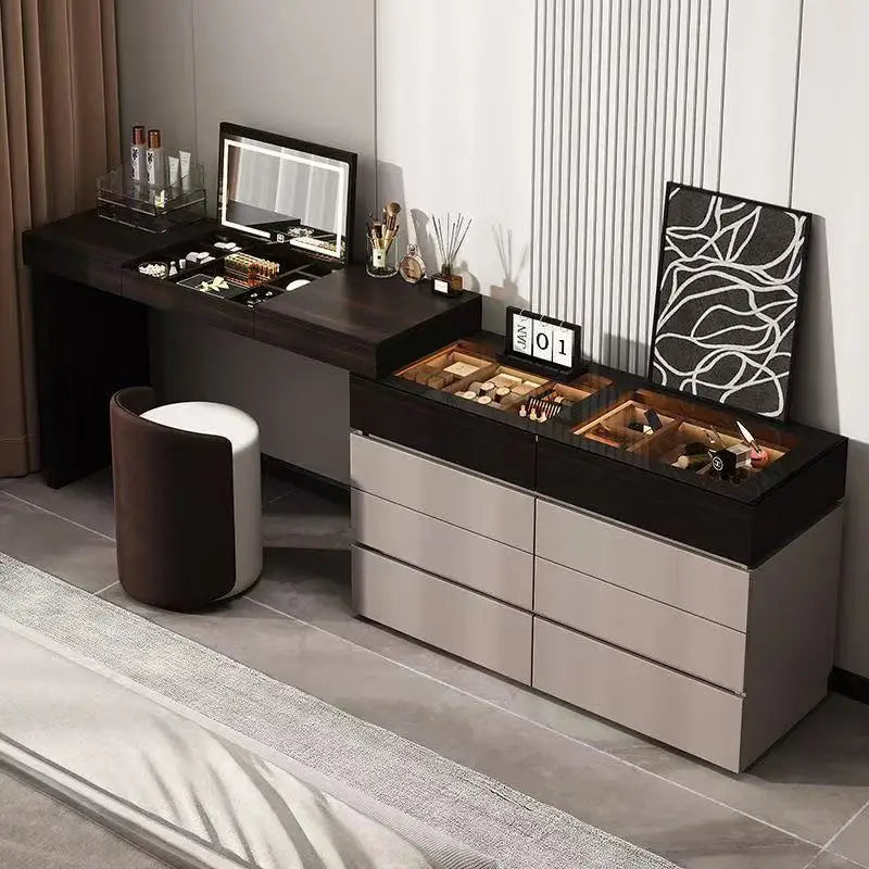 Italian Minimalist Vanity Table Drawer Storage Bedroom Corner
