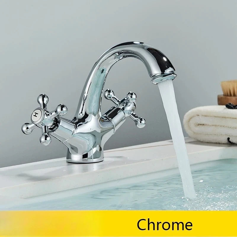 Senlesen Antique Faucet Bathroom Basin Faucet Two Handles