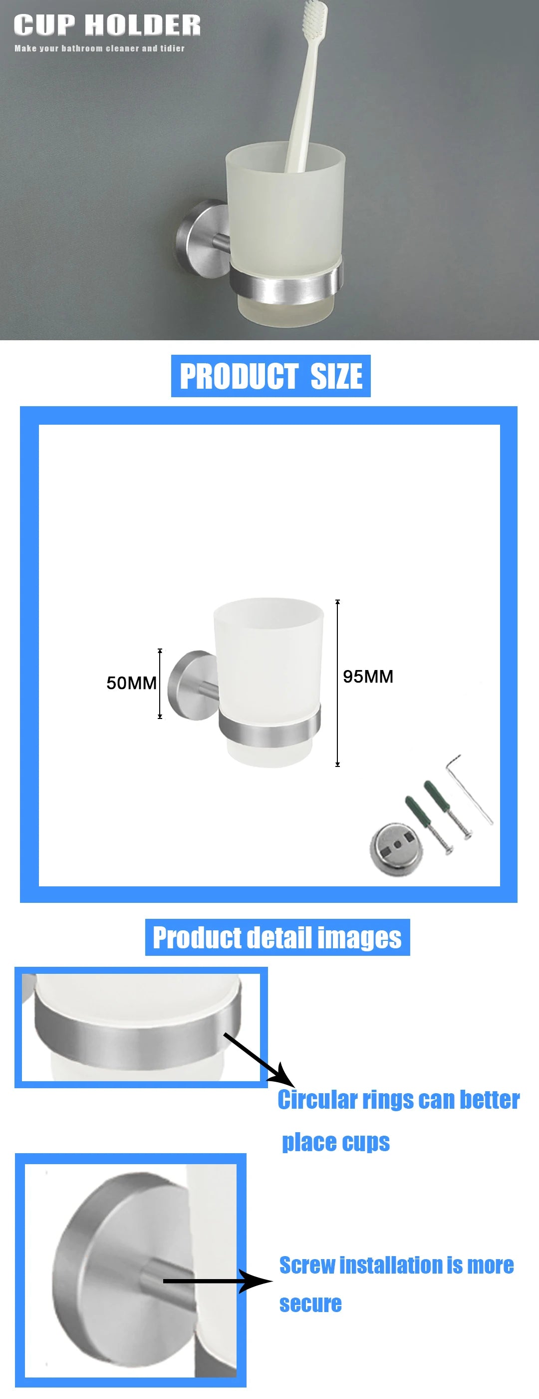 Brushed Nickel Bathroom Wall Mount Bath Shelf Robe