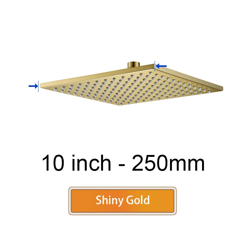 Brass Square Rain Shower Head Quality Bathroom Bath