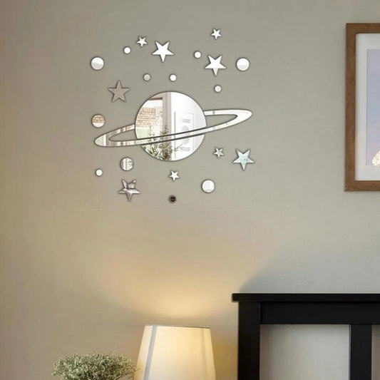 Acrylic Star Moon Planet 3d Mirror Wall Sticker
