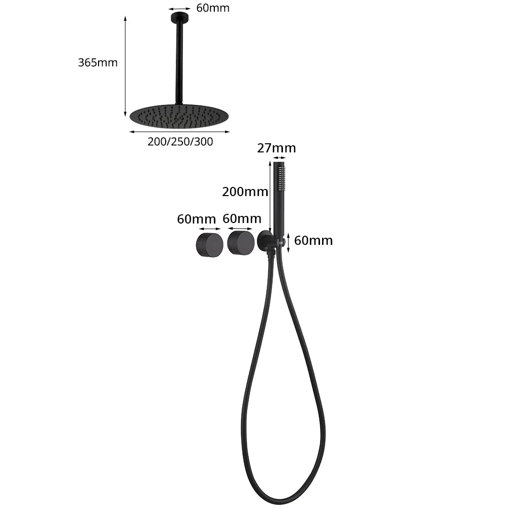 Ceiling Arm Shower Faucet Ways Bathroom Tap Embedded