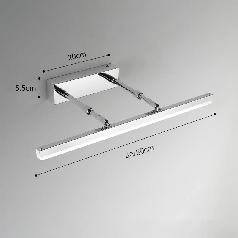 Retractable Bathroom Mirror Front Wall Light Dressing Table