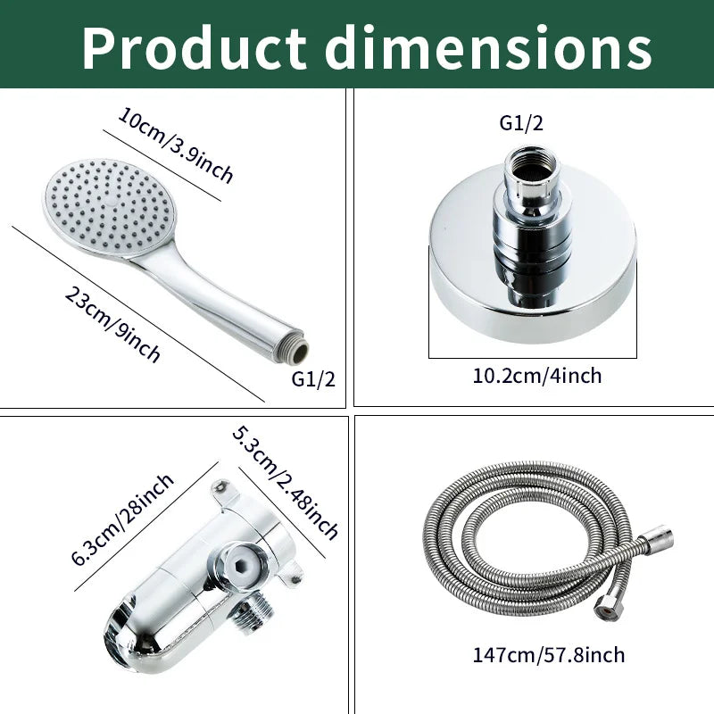 In1 Handheld Shower Bracket Three-Way Water Distributor &