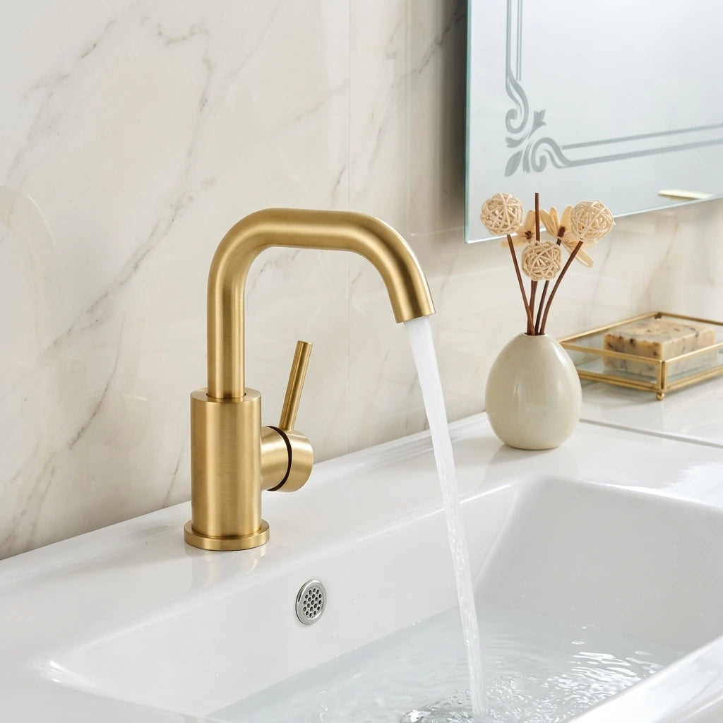 Arrival Light Luxury Gold Bathroom Basin Faucet Modern