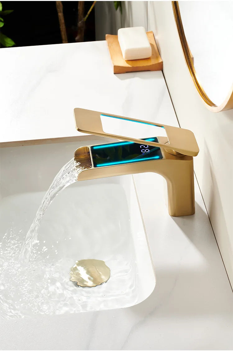 High-Quality Grey Basin Faucet Brass Construction Bathroom Sink