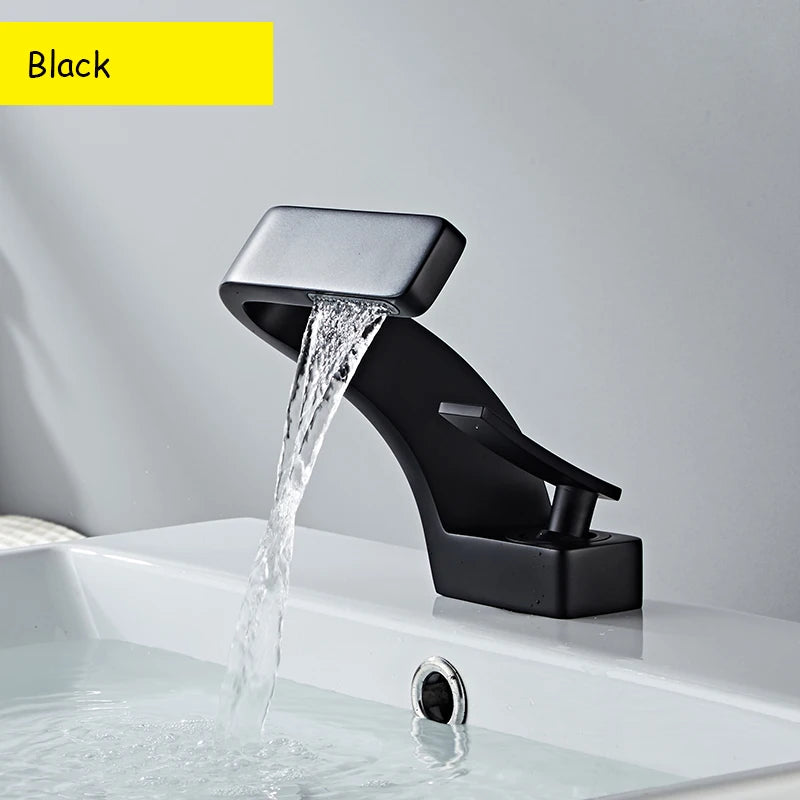 Becola Brushed Gold Basin Faucet Black Bathroom Mixer