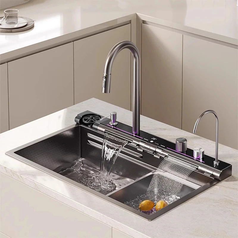 Nano Black Sink Large Slot Integrated Digital Display