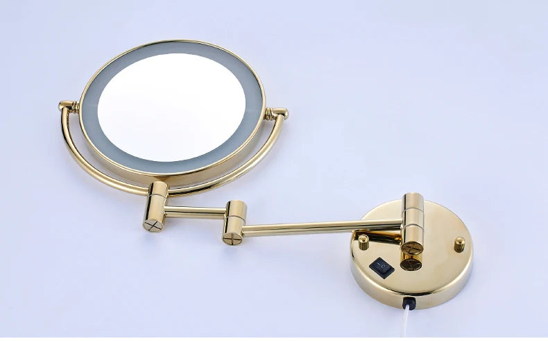 5x Magnifying Led Folding Bathroom Mirrors Wall Mounted