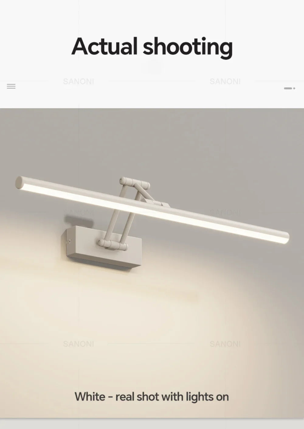 Dindalled Ip44 Bathroom Mirror Light Modern Retractable Led