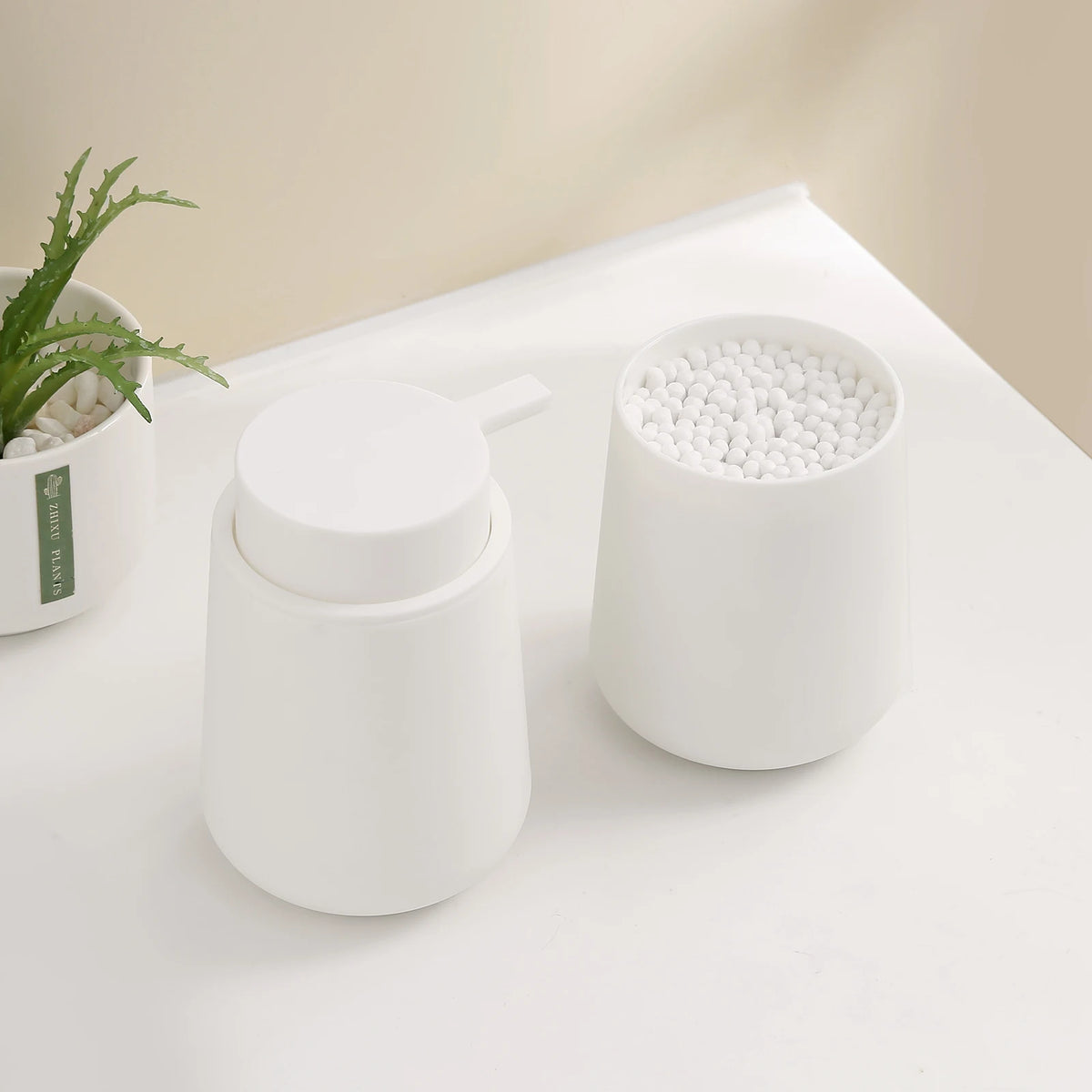 Bathroom Accessory - 2-Piece Soap Dispenser Cup Bathroom