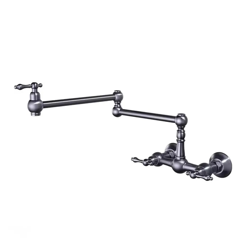 Brushed Gold Pot Filler Tap Black Foldable Faucet