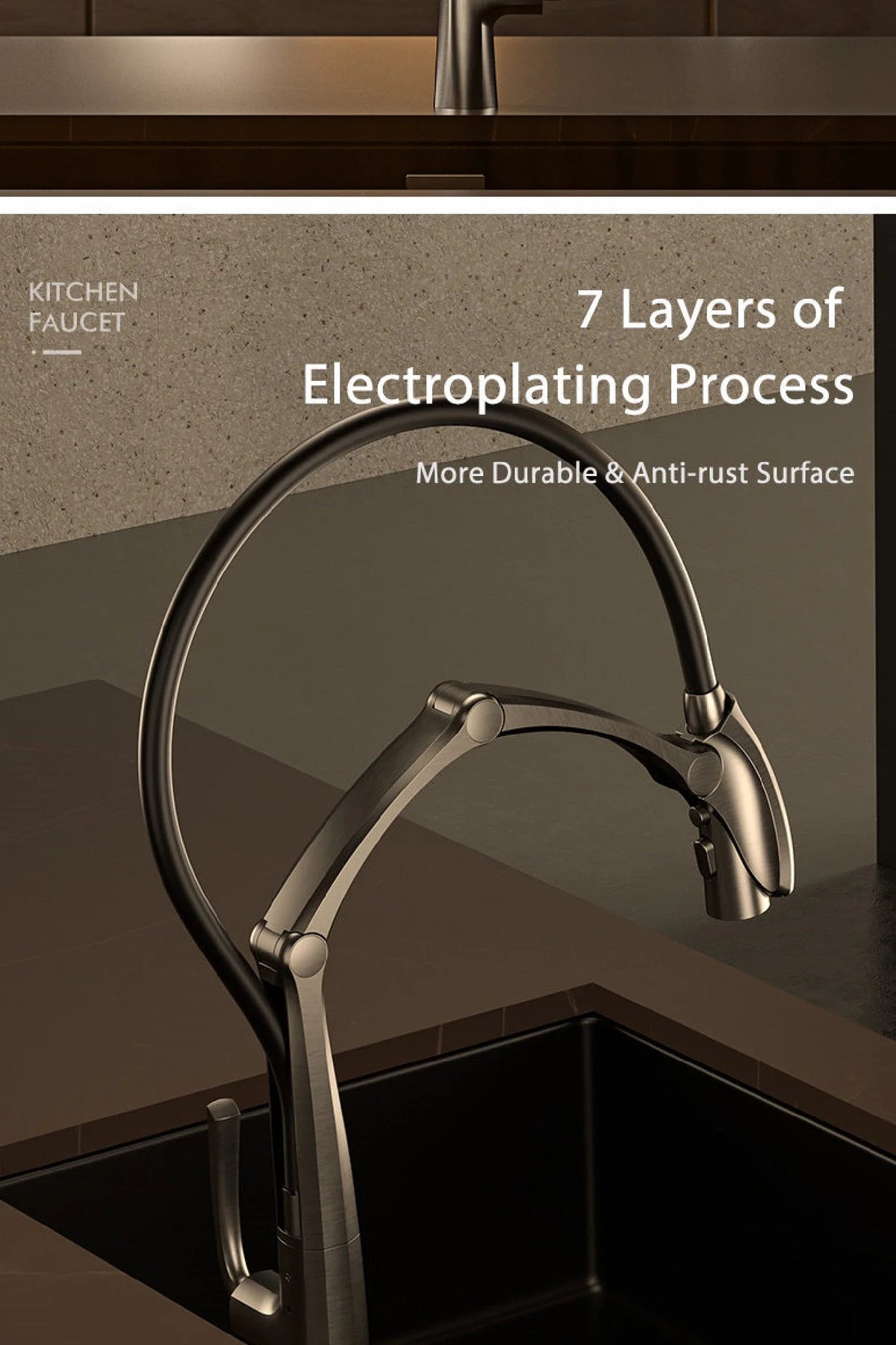 Luxury Brass Gun Gray Faucet Digital Display Intelligent