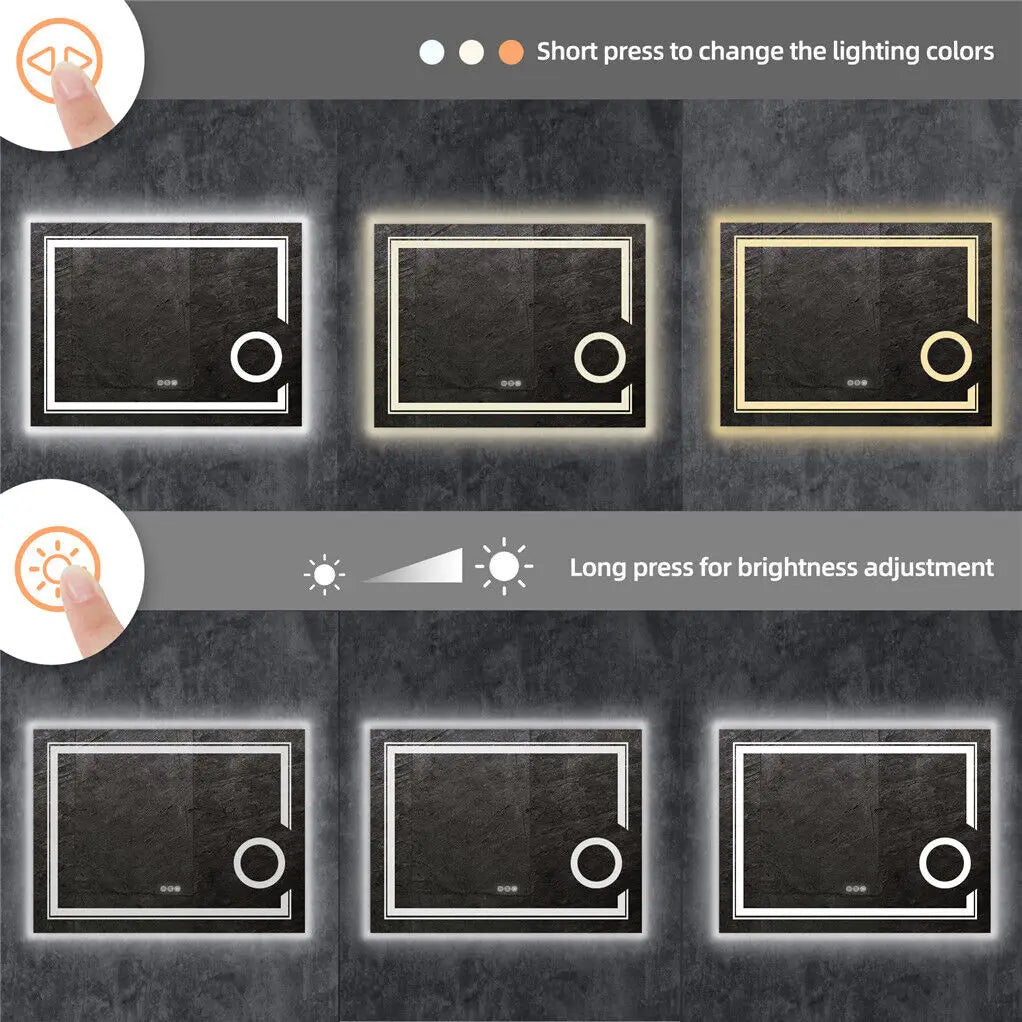Luvodi Led Mirror Bathroom Wall Mounted Magnifying Mirror