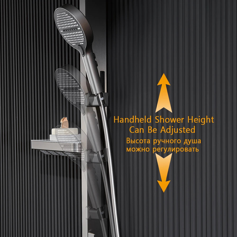 Luxury Bathroom Smart Rainfall Shower System Wall Mounted