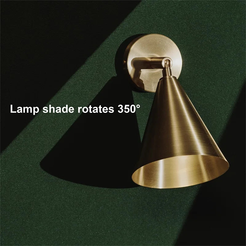 Nordic Full Copper Retro Wall Lamp Master Bedroom