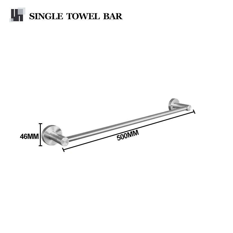 Brushed Nickel Bathroom Towel Bar Bath Robe Hook