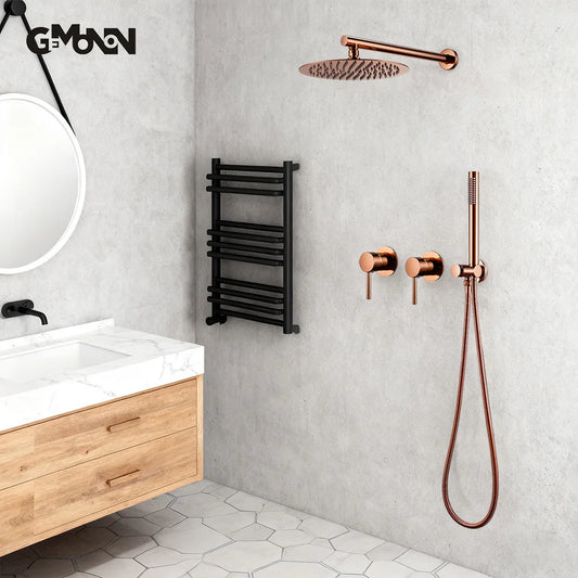 Wall Mounted Bathroom Shower Rainfall Shower Rose Gold