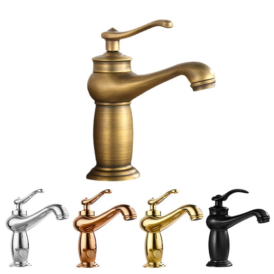 Luxury Europe Style Antique Gold Bathroom Basin Faucet