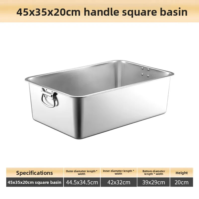 Stainless Steel 304 Deepened Square Basin Rectangular Box