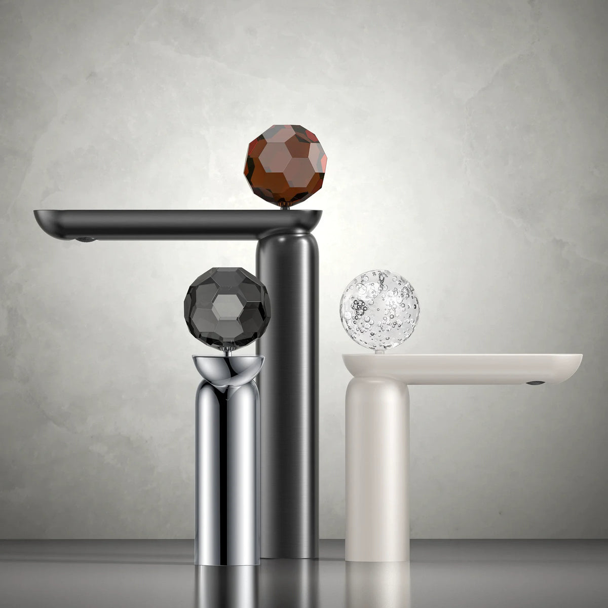 Gray Basin Faucet Brass Sink Mixer Tap &