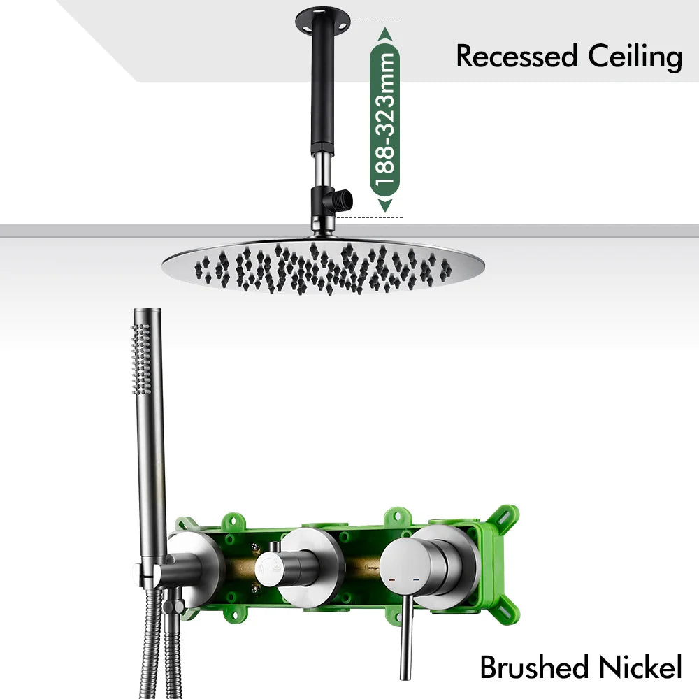 Gunmetal Shower Faucet 8-16 Embed Box Wall Mounted
